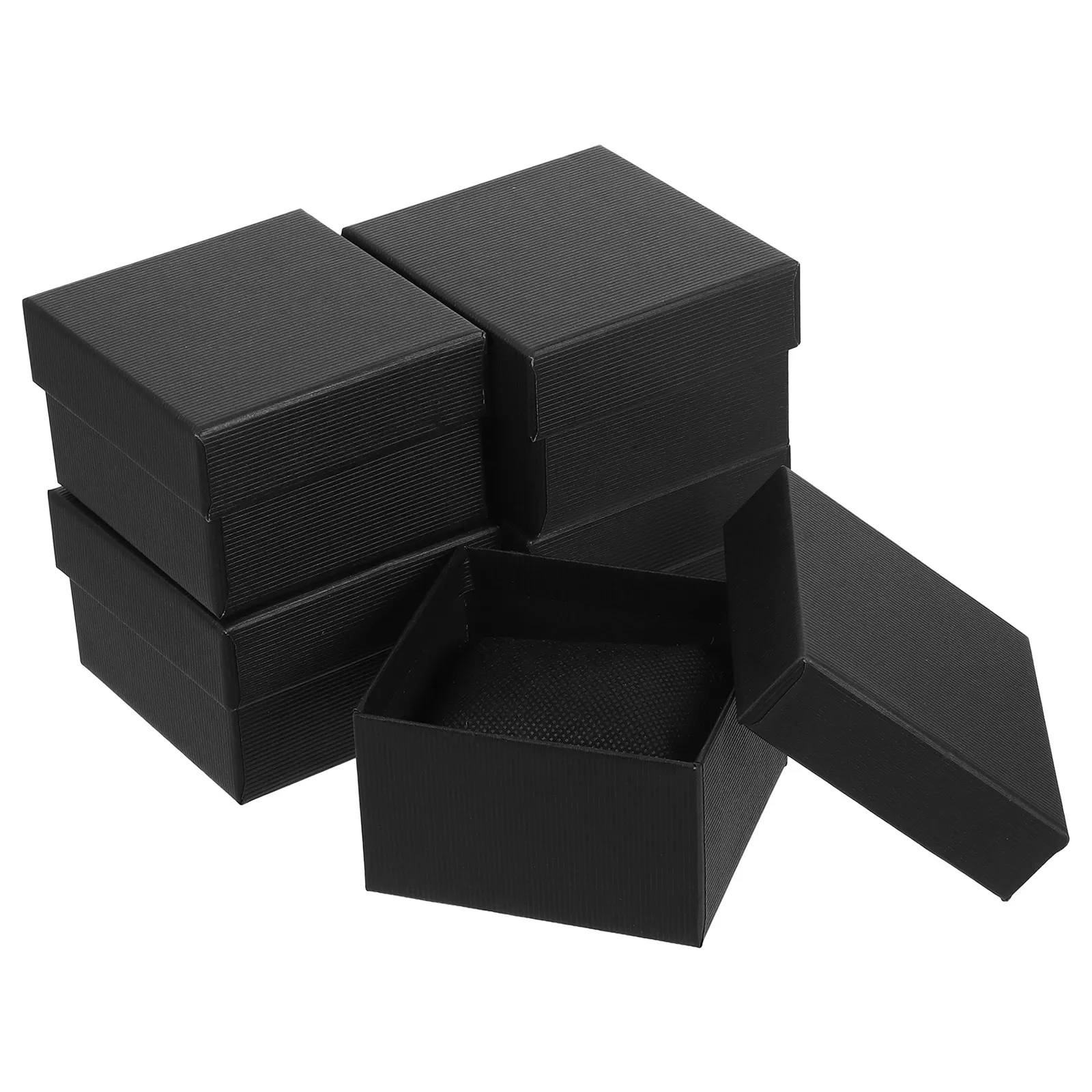 

5 pcs Black Paper Watch Case Pillow Gift Box for Bracelet Jewelry Display Shock Absorbent Personal Business Use