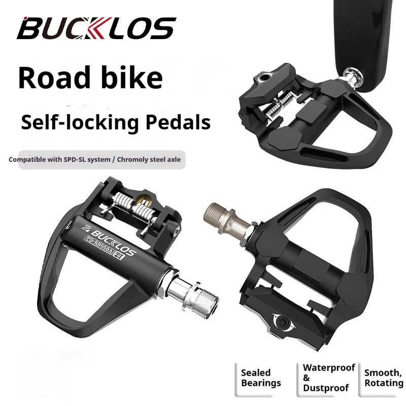 

Bucklos Bike Lock Pedals Bicycle Clipless Pedals For Spd-Sl Road Bicycle Self-Locking Pedal With Cleats Cycling Accessories