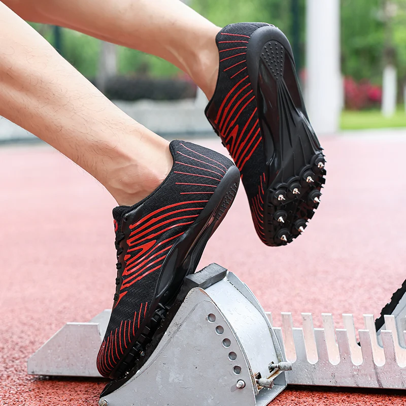 Spikes Athletics Shoes Running Men Middle School Training Track Track Field Shoes Professional High Jump With Metal Nails Shoes