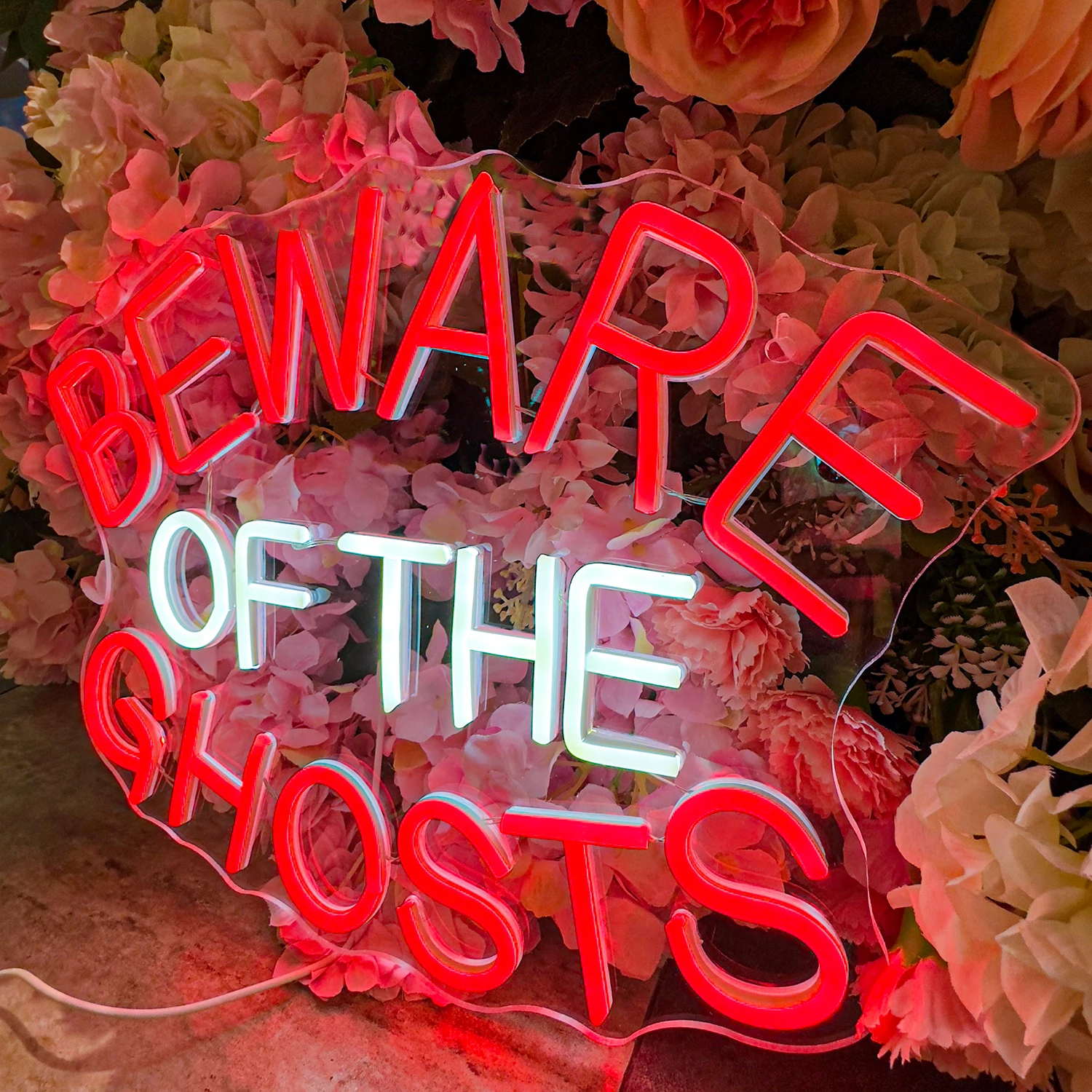 Watch Out For Ghosts Neon Sign Custom Room Wall Decoration Art Font Design 5V/12V For Bar Club Party Gaming USB Power Light