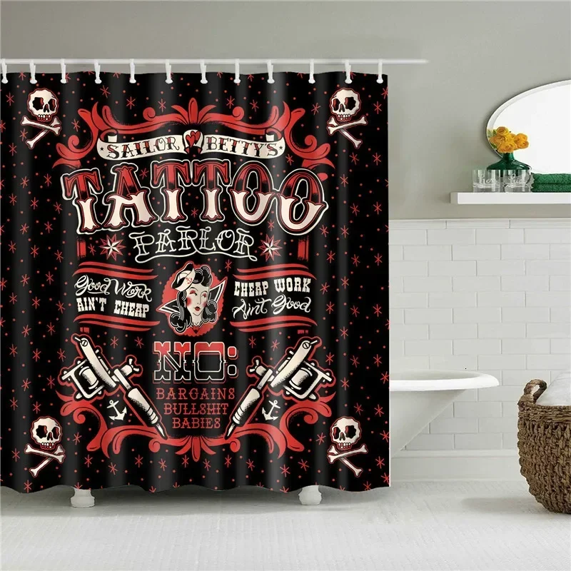 Halloween Horror Shower Curtain Printing Screen Bathroom Waterproof 12 Hooks Polyester Bath Curtains Home Decor Washable Screen