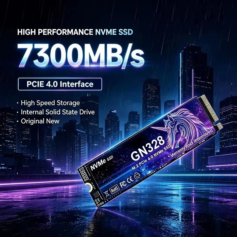 NEW GN328 M2 SSD M.2 SSD Hard Disk, 500GB 1TB 2TB 4TB, 7300MB/s NVMe, PCIe 4.0 Internal Solid State Drive For Laptop Desktop PC.