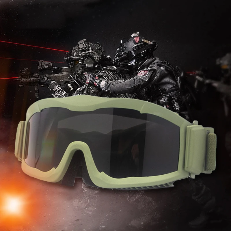 Sports tactical goggles Outdoor full frame army fan explosion-proof bulletproof glasses CS military version windproof goggles