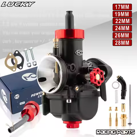 Motorcycle 2T 4T Carburetor PE17 19 22 24 26 28mm Flange Autocycle Carb with Carb Jets for YAMAHA KAWASAKI SUZUKI Dirt Bike ATV
