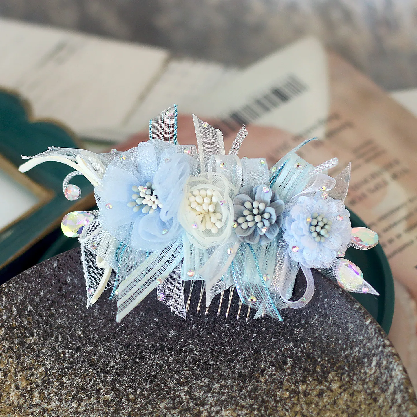 Ballet Flower Hair Decor Daily Flower Toothed Comb Giselle Gabriella Small Haircomb Inverted Comb Insert Comb Dopamine