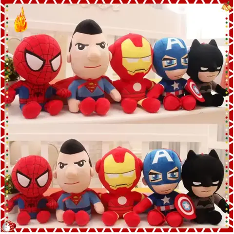 27-32cm Man Spidermaned Plush Toys Movie Dolls Marvel Avengers Soft Stuffed Hero Captain America Iron Christmas Gifts for Kids