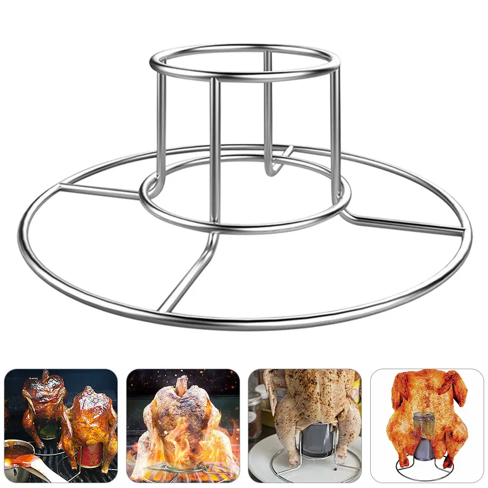 Stainless Steel Chicken Grill Rack 2 Pack Foldable BBQ Oven Roasting Stand for Duck Turkey Crispy Skin