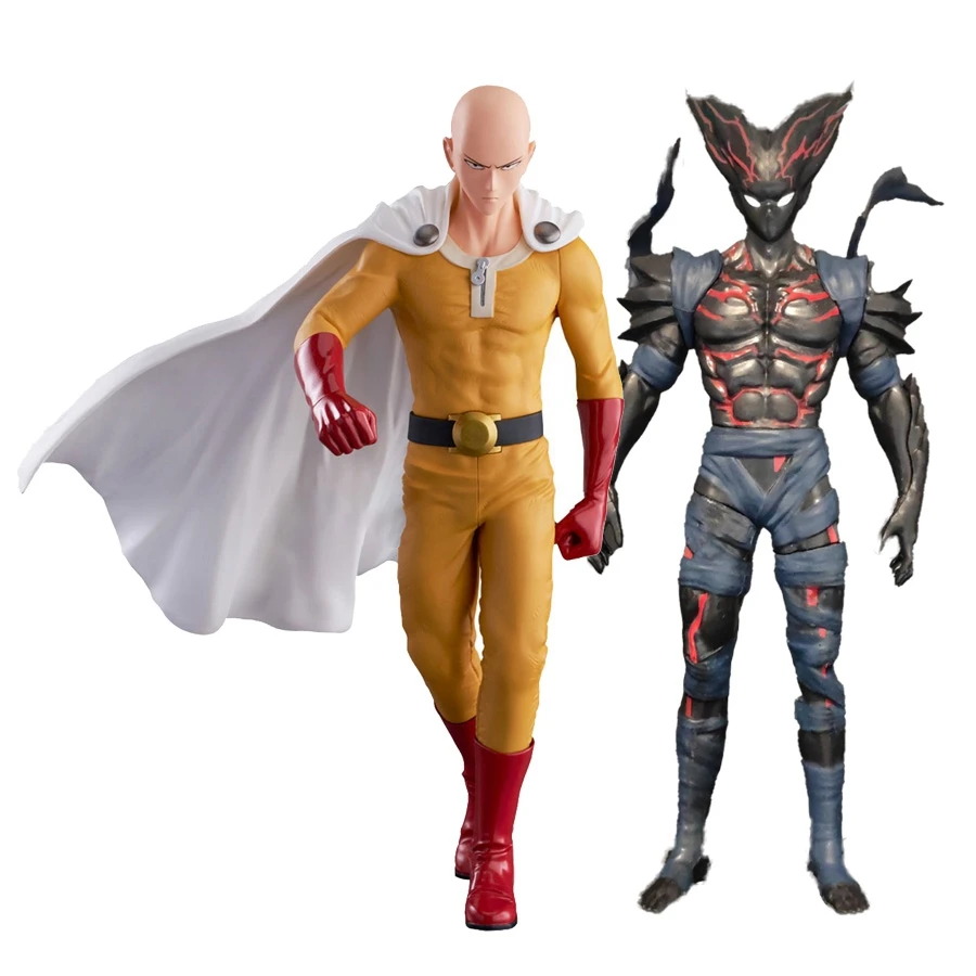 17cm um soco homem anime figura manto saitama figura de ação vilão garou estatueta decorações do quarto pvc coleção modelo brinquedos