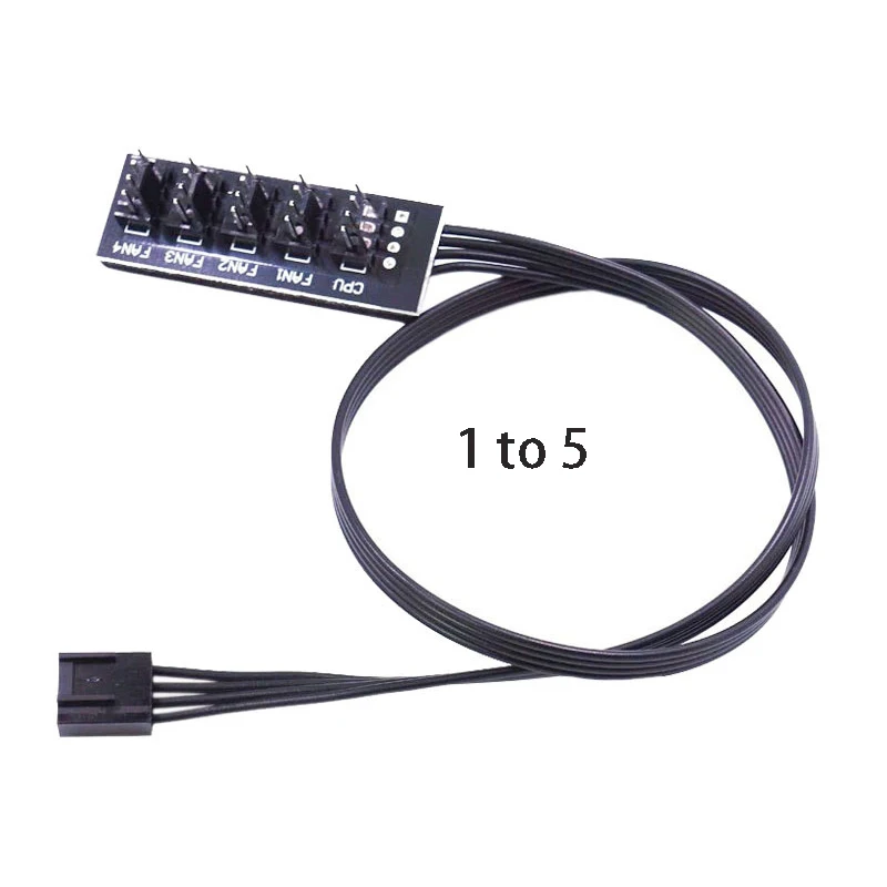 

PC Case Fan HUB 4-5 Ports PWM CPU Cooling Fan Converter Power Cable Splitter Motherboard 4 PIN Controller Fan Extend Adapter