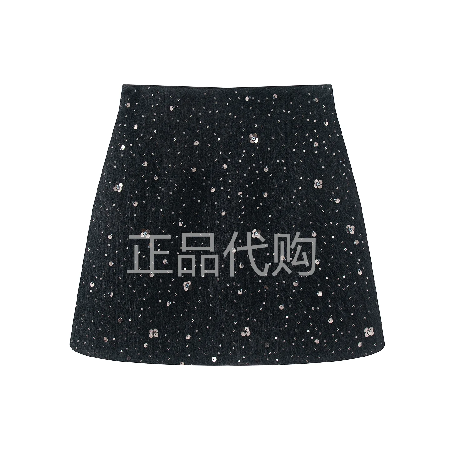 Bla – ensemble jupe trapèze à paillettes pour femme, tenue d'hiver Faion, manteau ort Ele Sle Long Sve, sensation de luxe