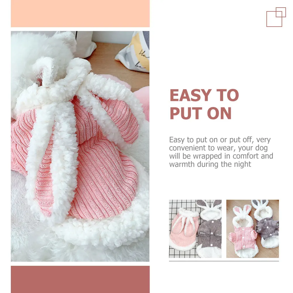 

Fleece Lined Dog Clothes Adorable Pet Sweater Mini Warm Hoodie Coat Puppy Clothes Windproof Costume Dog Rabbit Garment