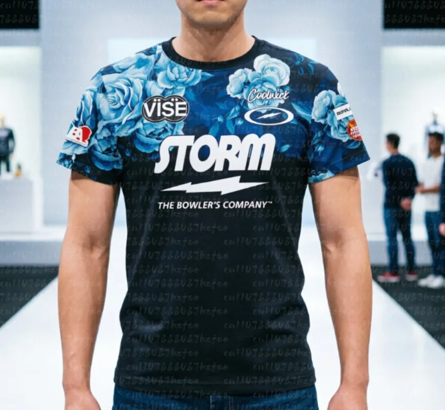 Hammer Ice Cream Waffle Cone Split Print Bowling Jersey Short Sleeve Performance Sports Tee Fan Streetwear Tops FamilyMatching
