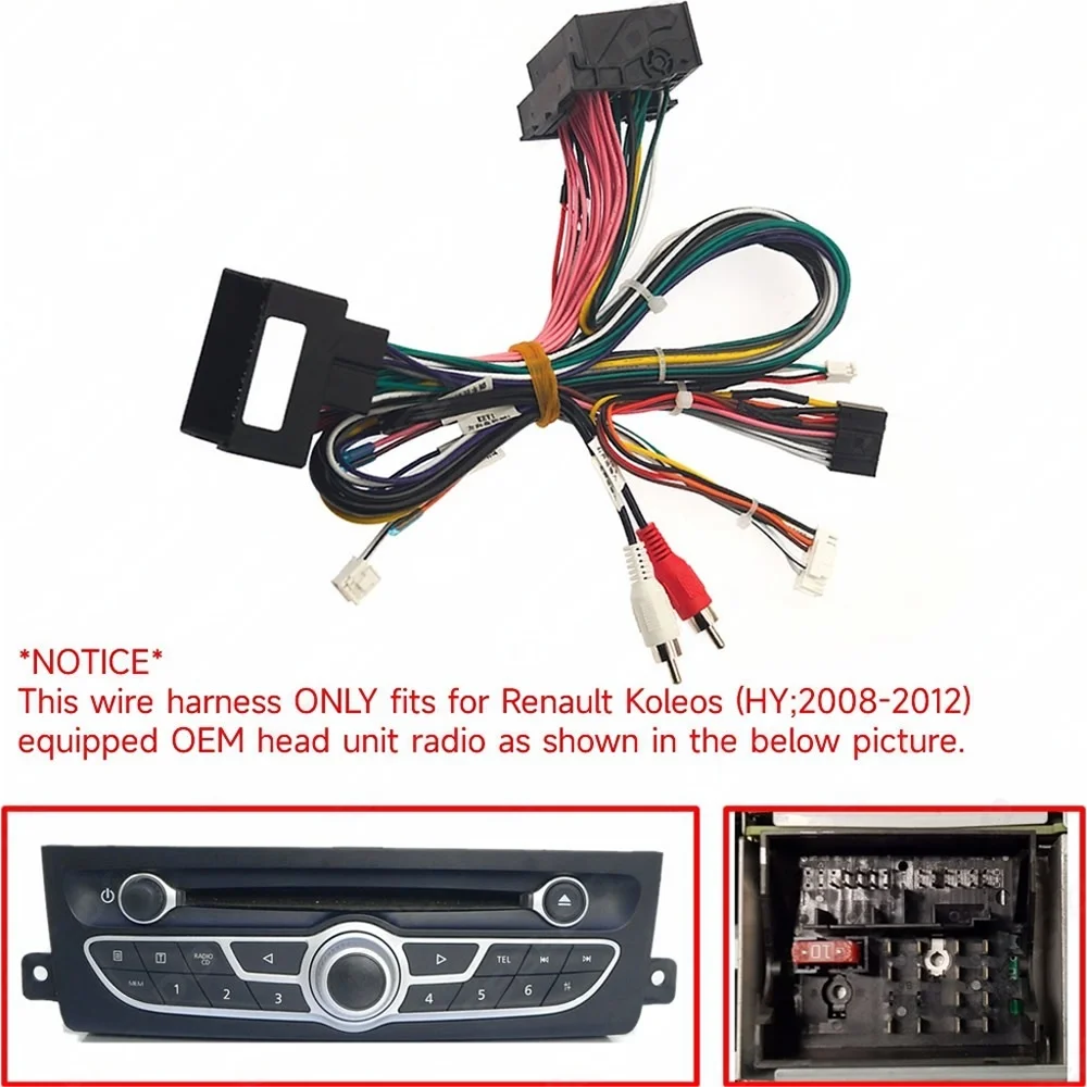 Quadlock Car Radio Universal Car Cable For Renault Koleos Hy 2008-2012 Cable With Canbus BOX