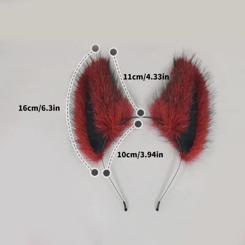 orelha lobo/raposa/gato, pele sintética, cosplay, orelha animal