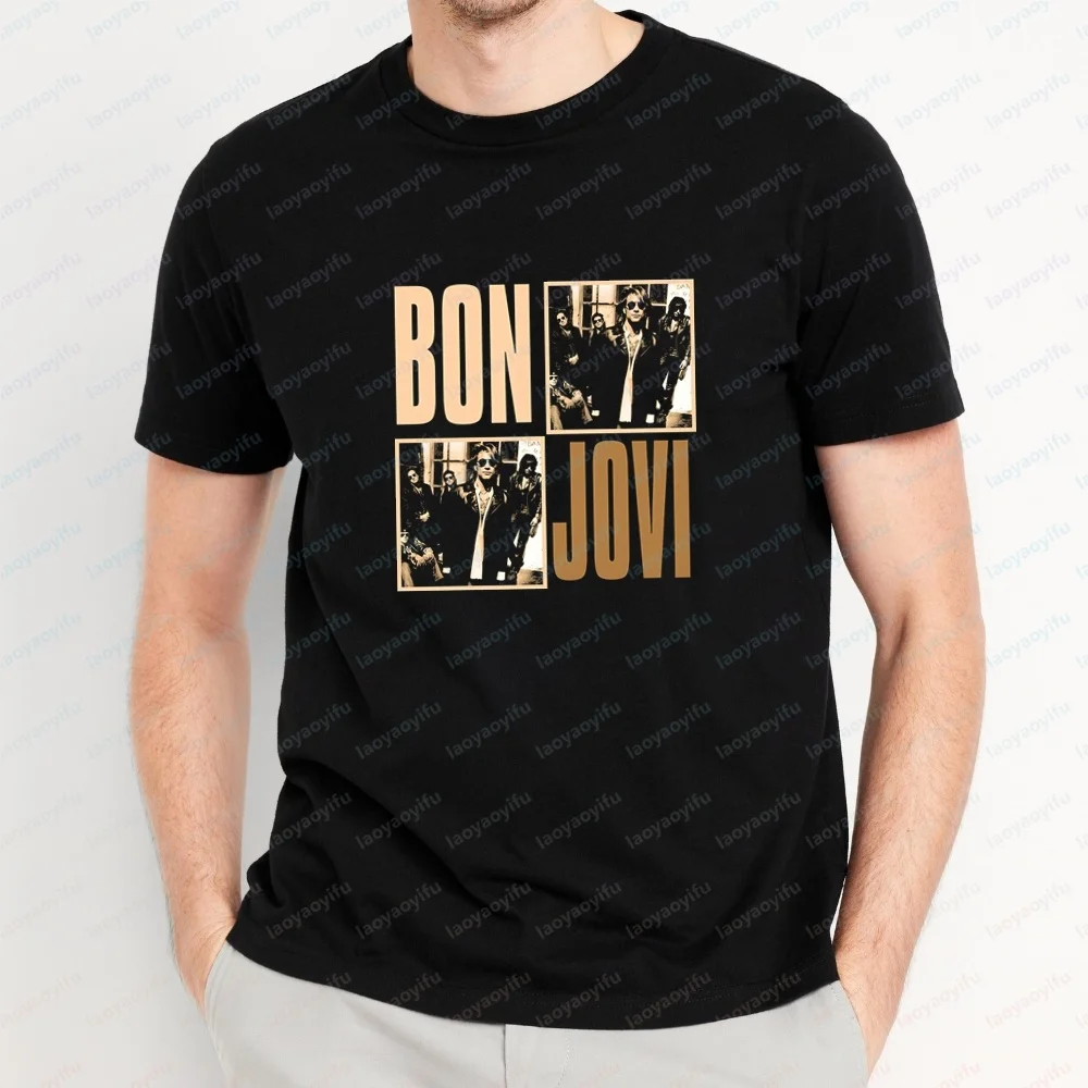 Retro Bon Jovi 2026 Tour Summer Fashion Trend Short-Sleeved Men's and Women's Universal Shirt Comfort T-Shirt