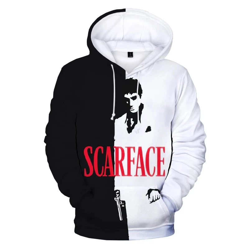 Movie Scarface 3D Hoodie Sweatshirts Tony Montana Harajuku Streetwear Hoodies Men/Women Fashion Kids Pullover Clothes Men coat