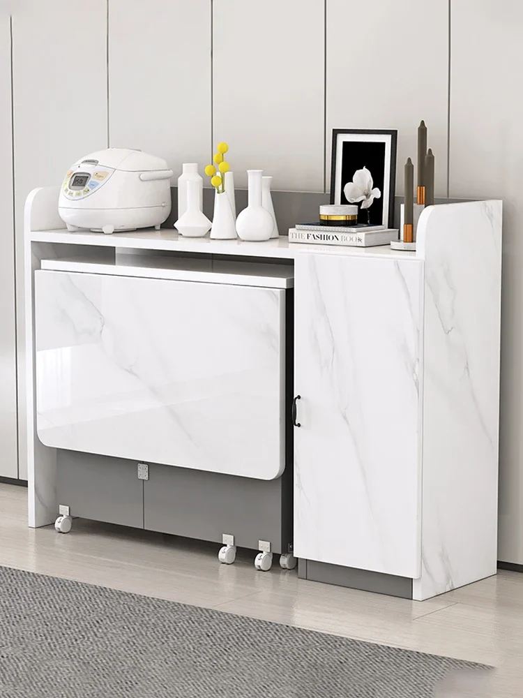 

Foldable and movable dining table, side cabinet, combination bowl cabinet, microwave oven cabinet