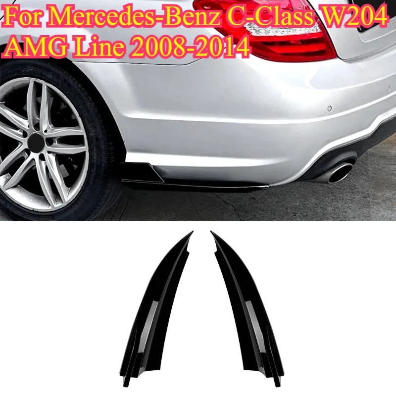 

2PCS for Mercedes-Benz C-Class W204 AMG Line 2008-2014 Rear Bumper Lip DiffuserSide Splitter Spoiler Body Kit