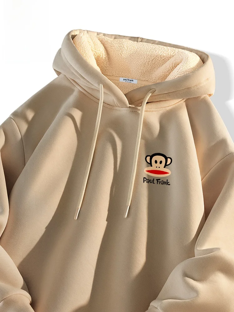 

Heavyweight Fce Hoodie Men's Autumn Winter Thiened Jaet Lamb Velvet Printed Casual Long Sve Sweatirt