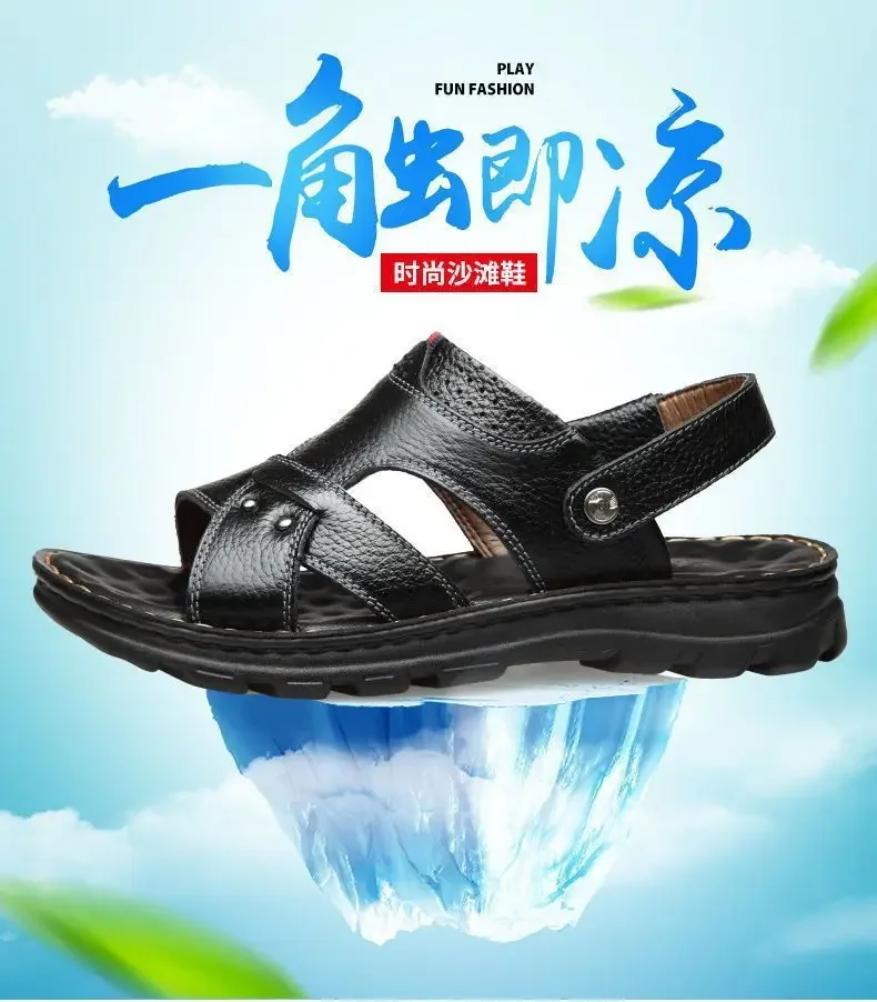 Langlebige Sommer-Herrensandalen, rutschfeste Sandalen mit weicher Sohle, Strandsandalen, dicke Sohle, lässige Slipper, modische Sandalen – Detail 2