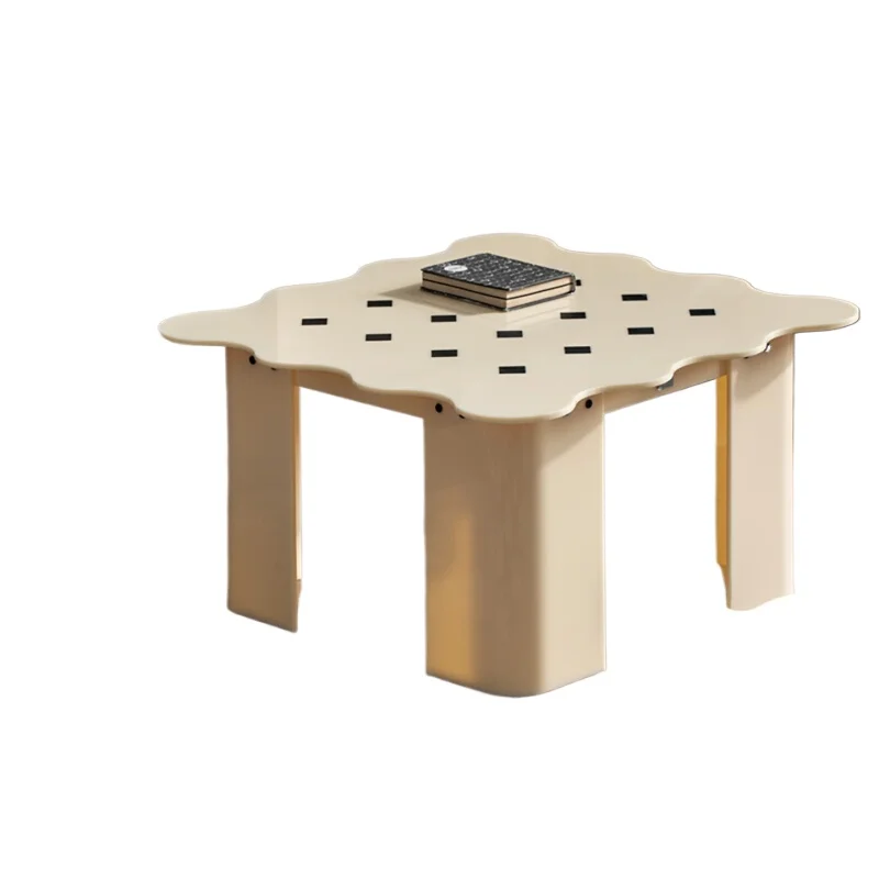 

Living room light luxury high-end mobile square table cream wind sofa small coffee table