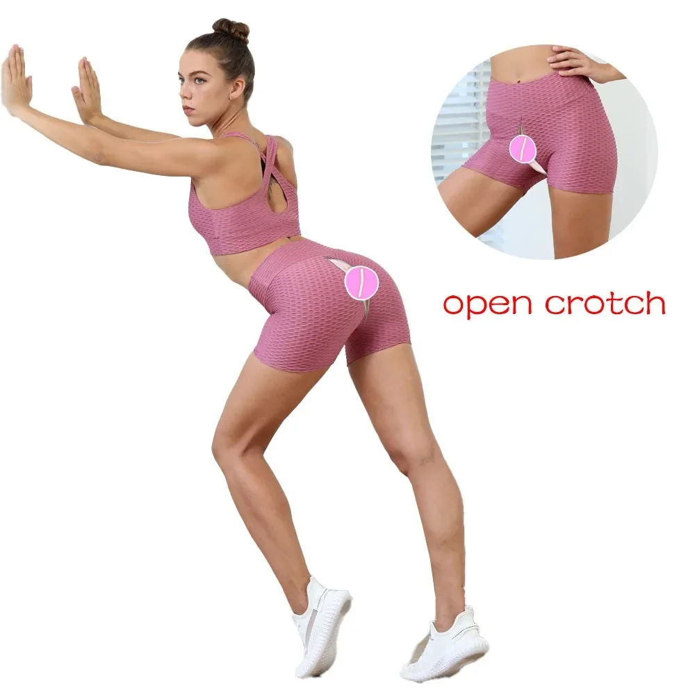 Open Crotch Outdoor Sex Pants Exotic Hotpants Women Peach Hip Leggings Push Up Fitness Capris Couple Casual Streetwear Shorts