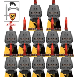 MOC Building Blocks Bricks para Crianças, Idade Média Medieval, Cavaleiros Soldados Cruzados, Guerreiros Espartanos Romanos, Figuras de Ação, Brinquedos Presentes