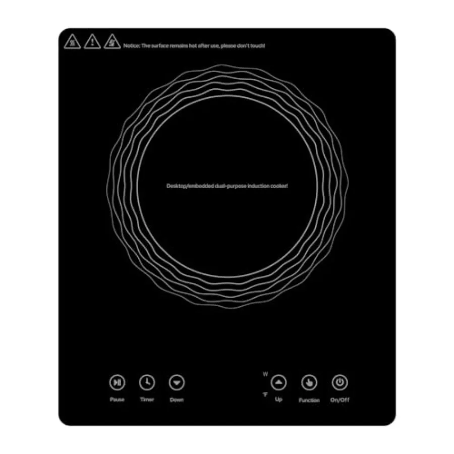 

Home kitchen induction cooktop: 1800W electric burner with LED display black tempered glass programmable timer up to 4 hours to
