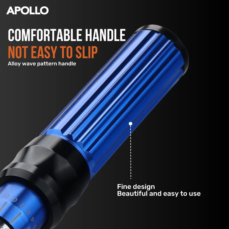 아폴로 토크 렌치 수리 도구 고정밀 토크 프리셋 렌치 2-24N.m 토크 조절 가능 1/4인치 라쳇 렌치