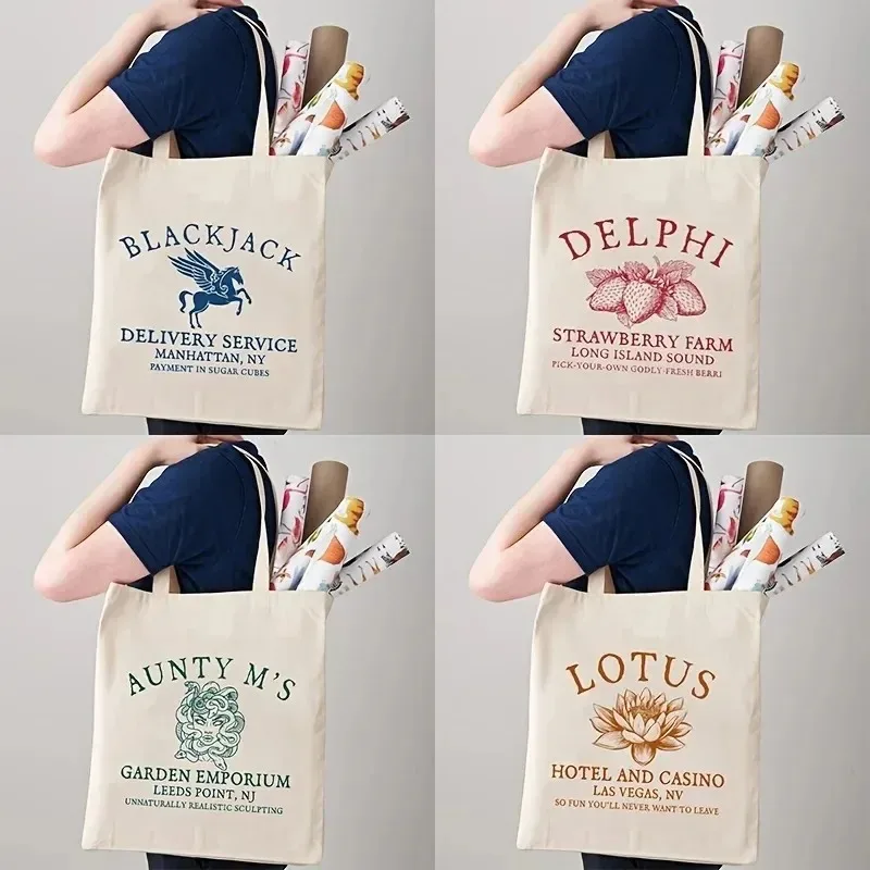 

Percy Jackson Delphi Aunty Matching PatternTote Bag Canvas Shoulder Bag for Travel Daily Commute Women's Reusable Shopping Bag