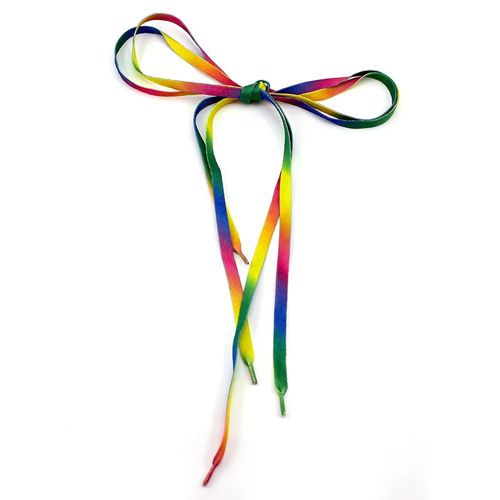 

6 Pairs Rainbow Shoelaces 09M Gradient Colorful Shoe Laces Flat Shoestring for Shoes Sneakers rainbow color shoe laces