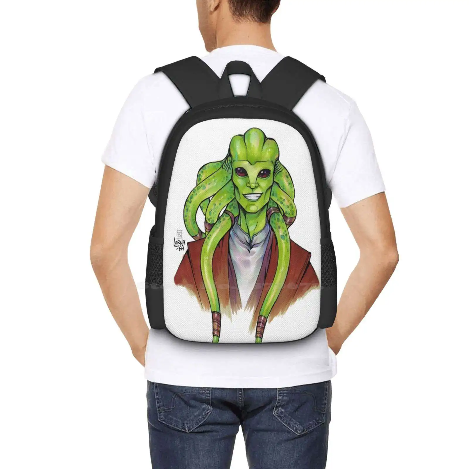 Kit Fisto Teen College Student zaino Pattern Design Bags Kit Fisto Copics Markers