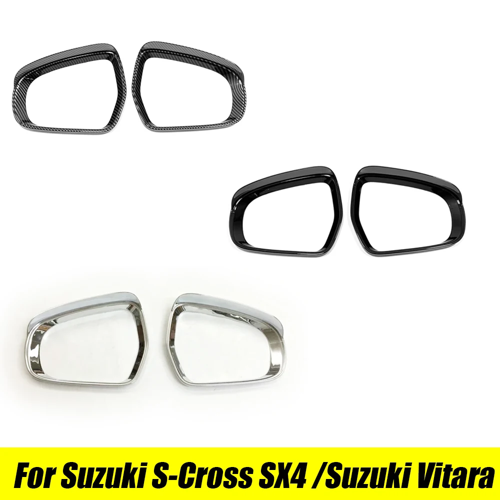 

For Suzuki Vitara /Suzuki S-Cross SX4 2016 2017 2018 ABS Chrome Auto Side Door Rearview Mirror Sun rain eyebrow Cover Exterior