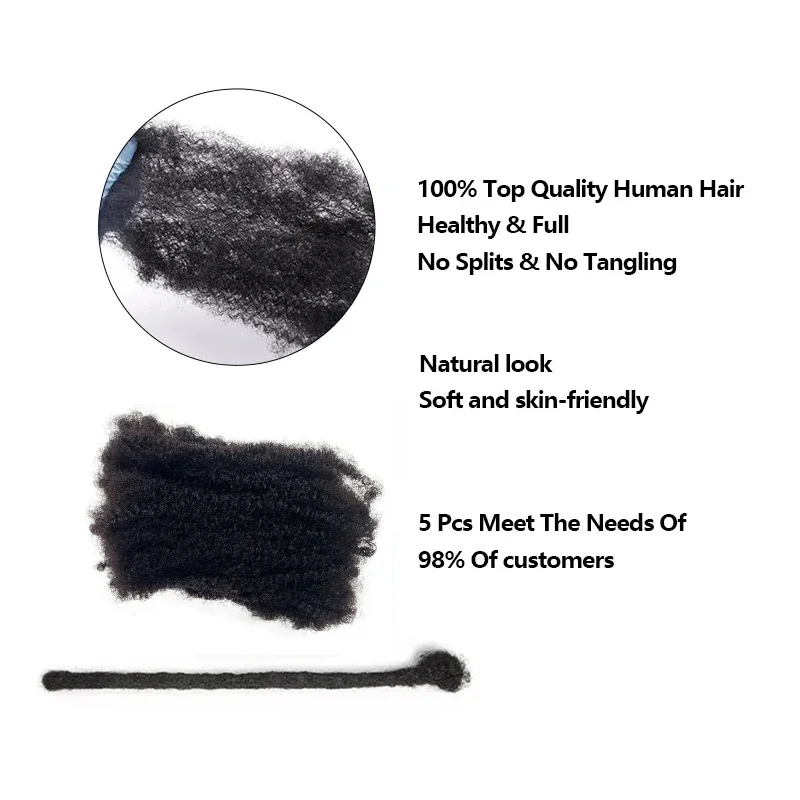 Extensions de cheveux afro crépus bouclés, tressage au crochet, tressage au crochet, extensions de dreadlock, cheveux en vrac, 100% cheveux humains, 30g, 50g