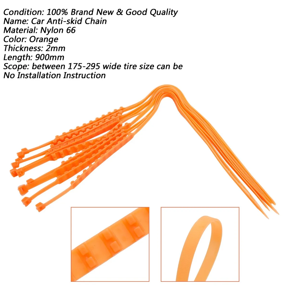 20PCS Car Anti-skid Tire Chain Offroad UVV UTV 4WD Carkid Beltnow Mudand US Replacement Accessories