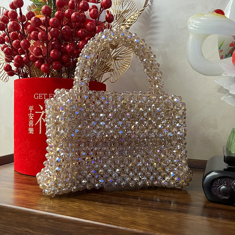 Crystal Bead Bag Handbags Wholesale Wedding Portable Holiday Gifts Party Clutch Purses Handle Female Women Evening Customizable