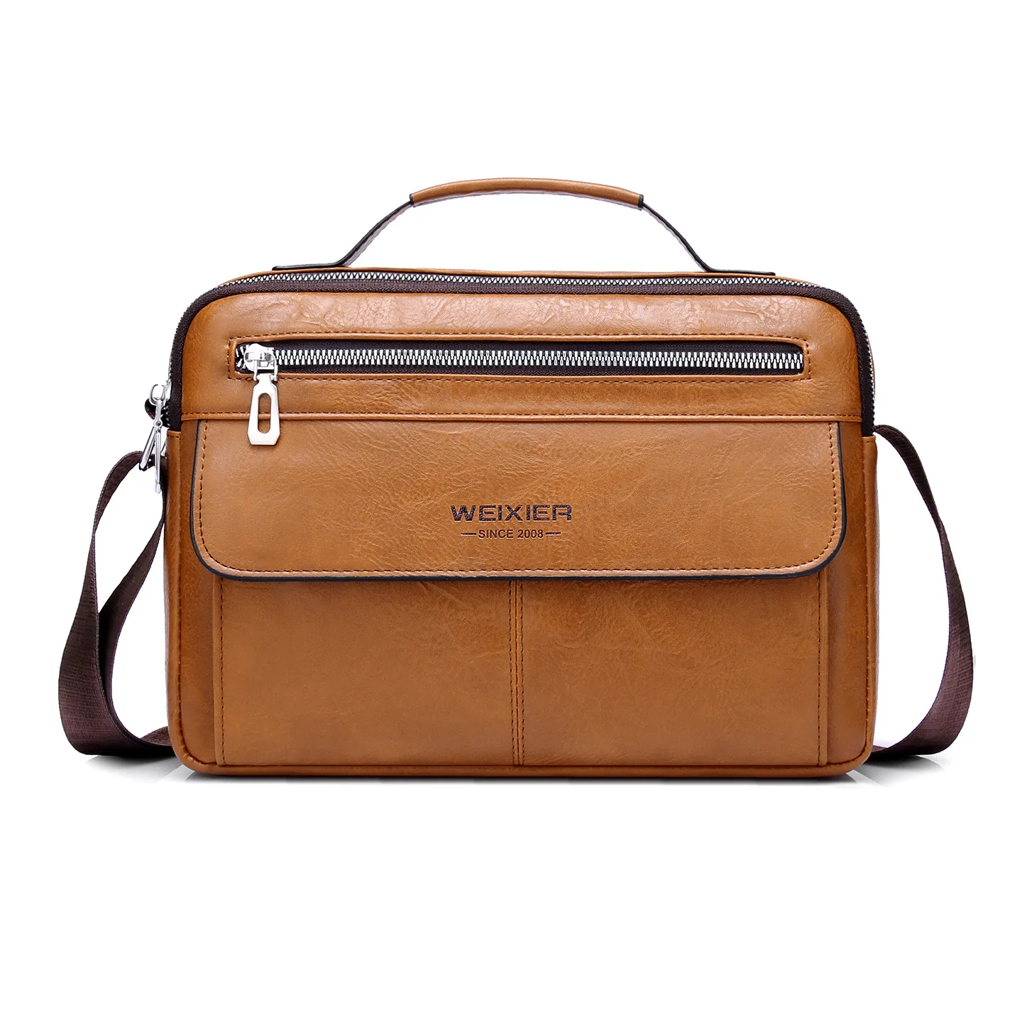 حقيبة يد رجالية جديدة لعام 2025 حقيبة يد فاخرة ذات سعة كبيرة من جلد البولي يوريثان مناسبة للسفر والعمل في الهواء الطلق