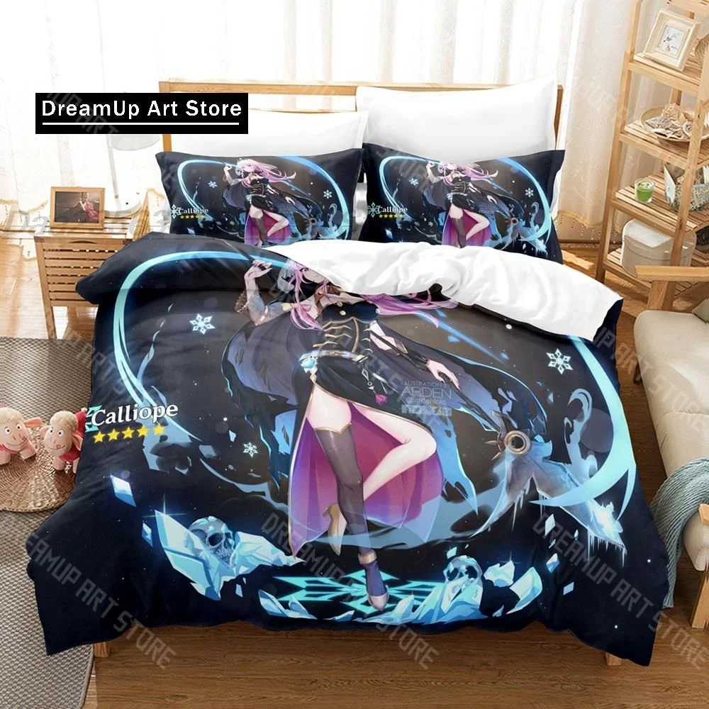 

3d Print Anime Kawaii Girl Mori Calliope Bedding Set Single Twin Full Queen King Size Bed Set Adult Kid Bedroom Duvet cover Sets
