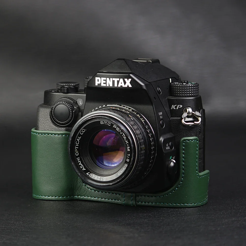 本革ハーフカメラケース,pentax kp,k1000,k2,17用バッグカバー,カメラ