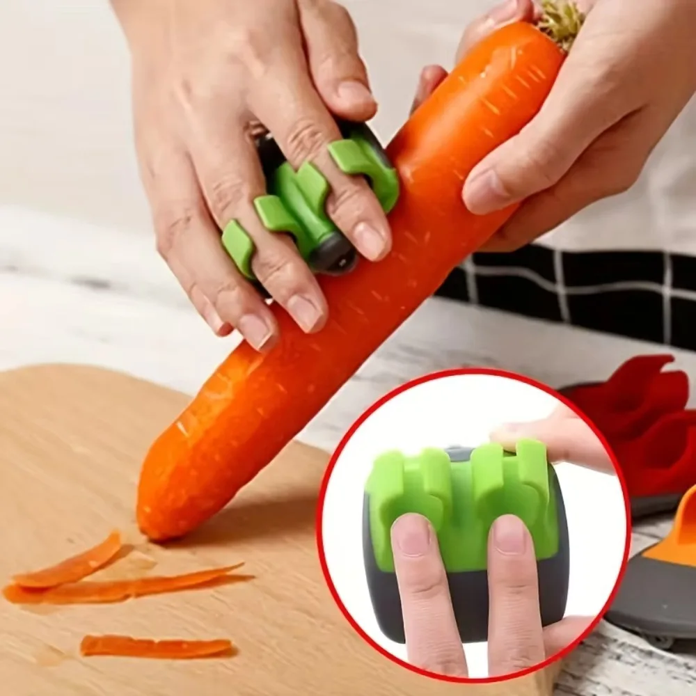 Vegetable Peeler 2Pc Stainless Steel Handheld Palm Peeler with Rubber Grip for Carrots Potato Kitchen