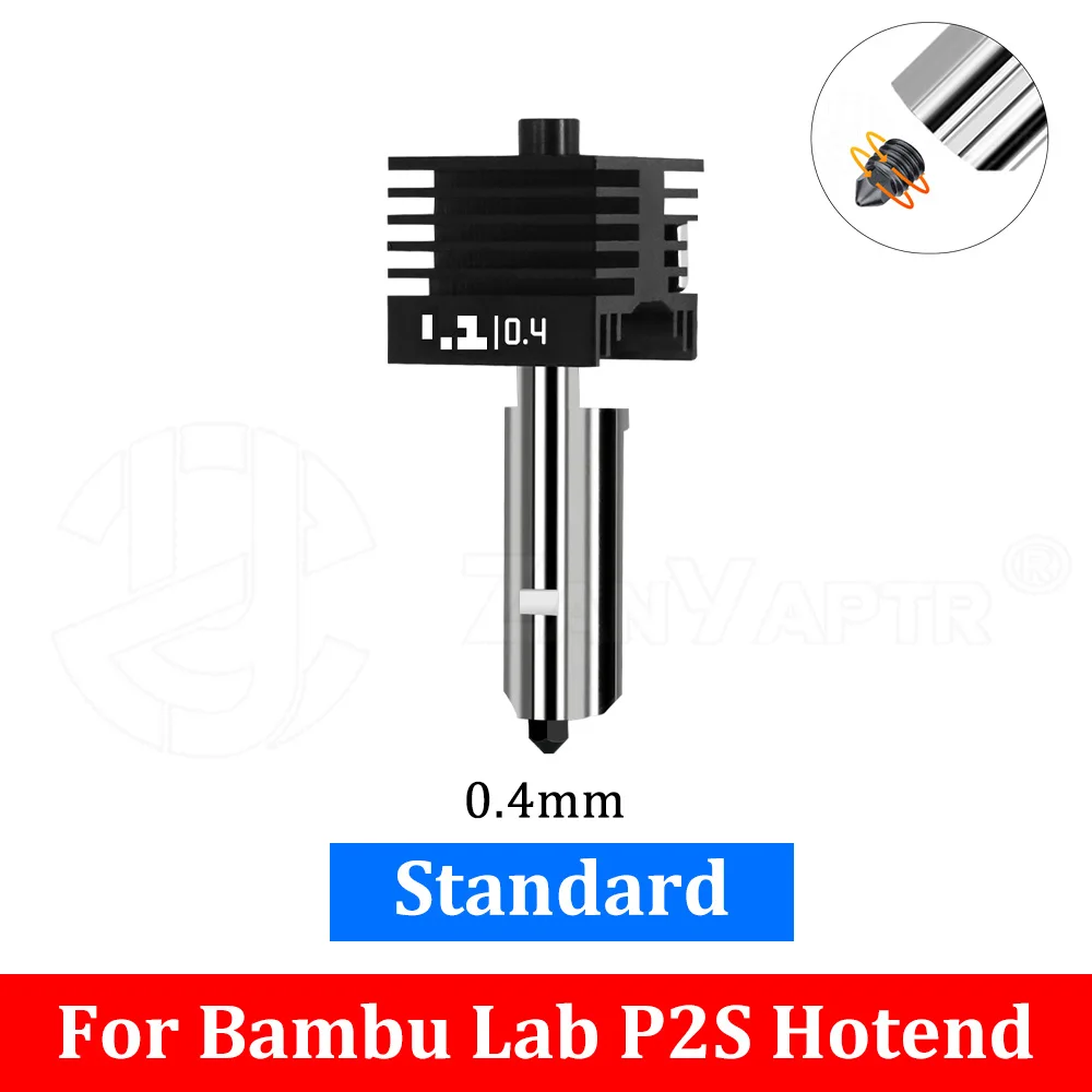 Für X2D P2S Hotend für Bambu Lab P2S Standard/High Flow Hotend Hochwertig Schneller Druck Abnehmbare Düse 0,2 0,4 0,6 0,8