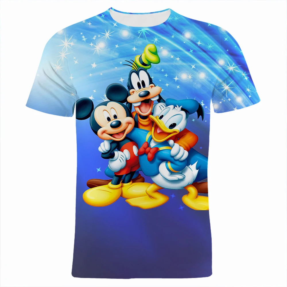 Disney Mickey Mouse Goofy Donald Duck T Shirt Men 3D Printing T Shirt Summer Short Sleeve Men Crew Neck T Shirt Clothing