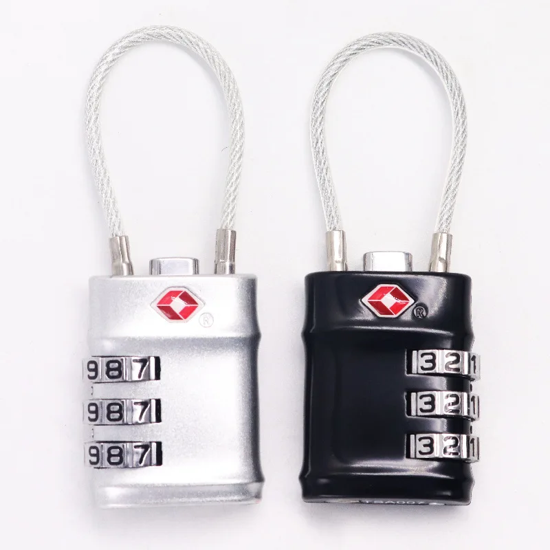 TSA2013 Digit Zinc Alloy Customs Code Lock Secure Luggage Customs Lock Wire Rope Padlock