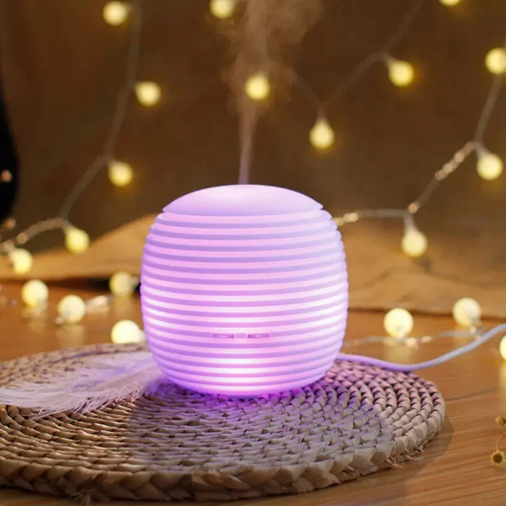 

100ml White Mini Lantern Silent Humidifier Aromatherapy Diffuser with 7 Soothing Colors Lamp for Office & Home