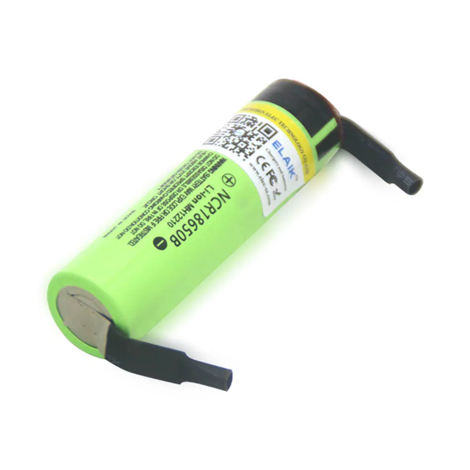 1-20PCS ELAIK New Original NCR18650B 3.7V 3400mAh 18650 Rechargeable Lithium Battery + DIY Nickel Piece