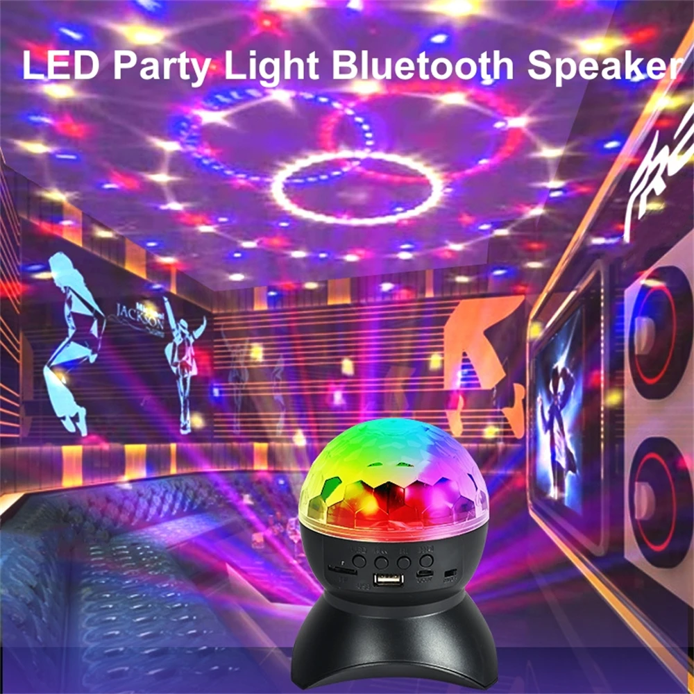 LED Party Light Bluetooth Speaker Disco Ball Decoration Magic RGB LED Stage Light Rechargeable Wireless Speakers  For Home Party