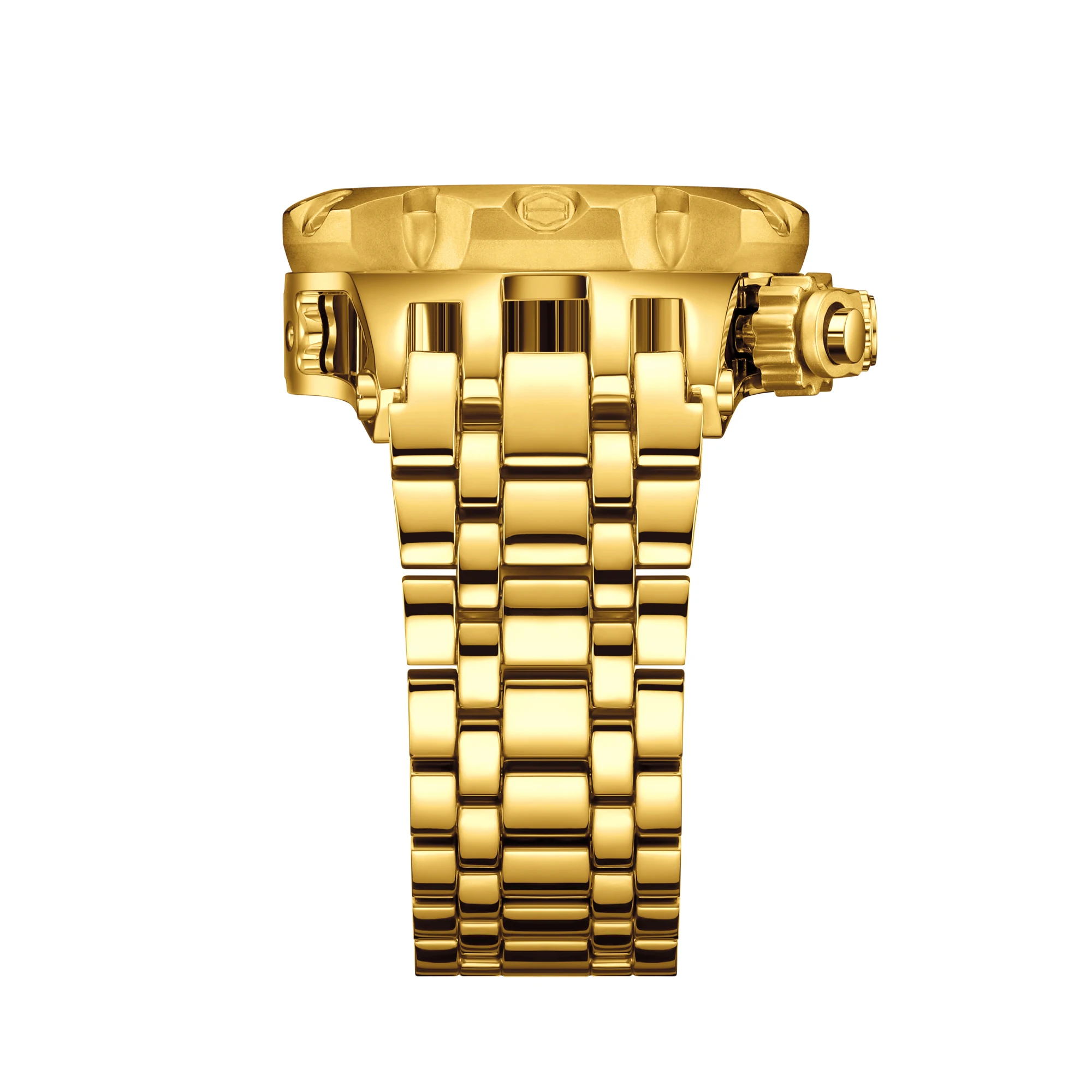 ساعة YaLaLuSi كوارتز رجالية عصرية ذهبية فاخرة جديدة - التاريخ، عقارب مضيئة. مع صندوق هدايا وضبط الحزام. هدية مثالية للرجال