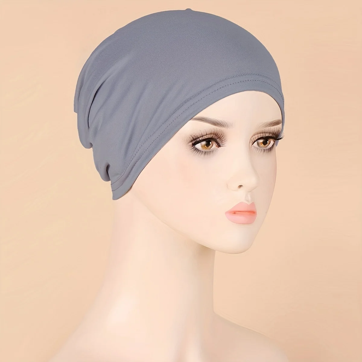 1pc Solid Color Simple Turban Cap Elastic Inner Cap Head Wraps Casual Bonnet Underscarf Ramadan Hijab Head Scarf Chemo Hats