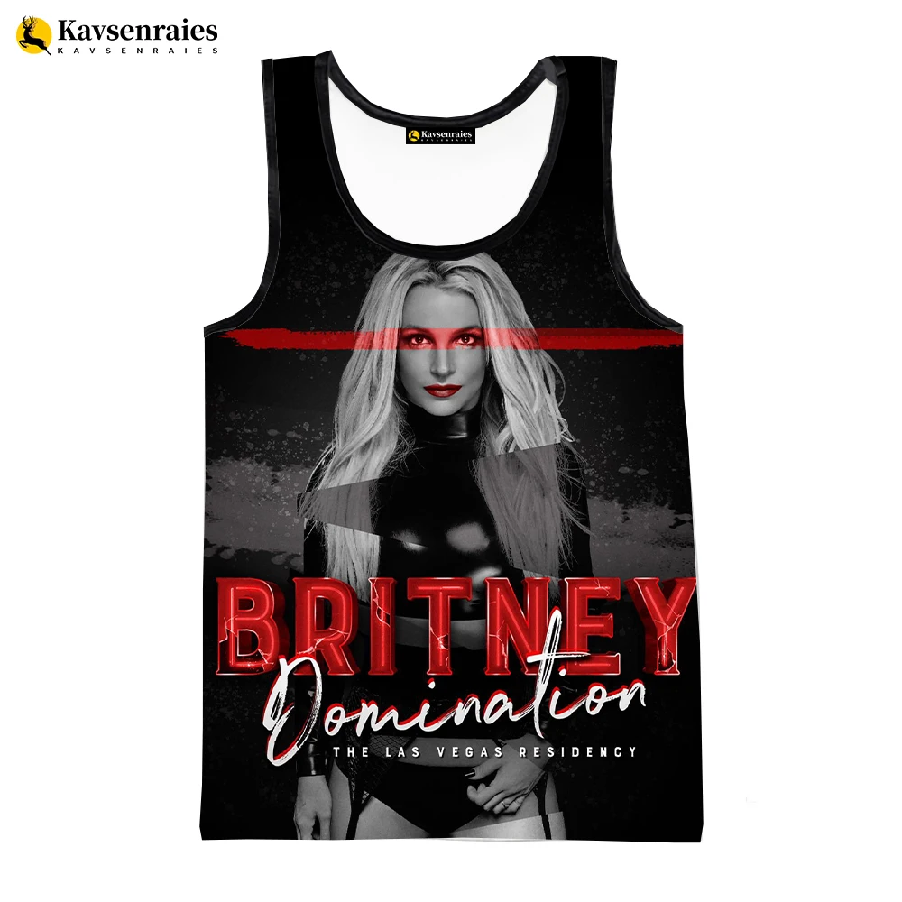 Britney Spears 3D Tank Tops 2023 Fashion Men Summer Vest Women Casual CoolSleeveless Shirts Hip Hop Oversized Men's Clothing