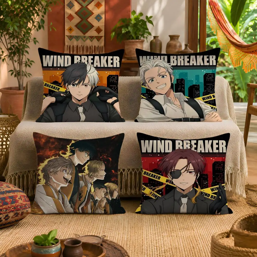 WIND BREAKER Cushion Cover 1pc Square Plush Pillow Cover Soft Fuzzy Removable Washable Sofa Bed Bedroom Decor